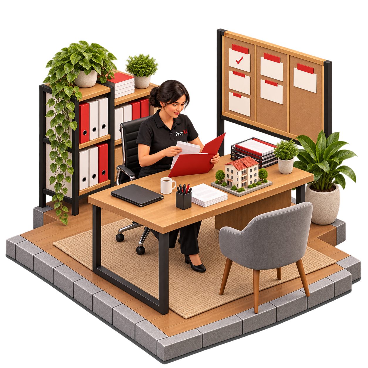 PropAI manager retaining a service record and tracking remaining tasks